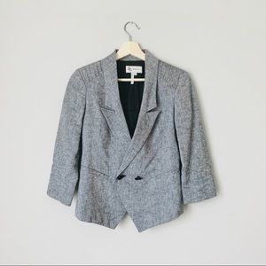 {BCBG} Grey Linen Cropped Blazer